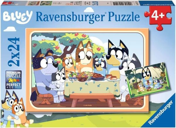 RAV057115 - 2 Puzzles 24 Pièces - C'est parti avec BLUEY ! - 1