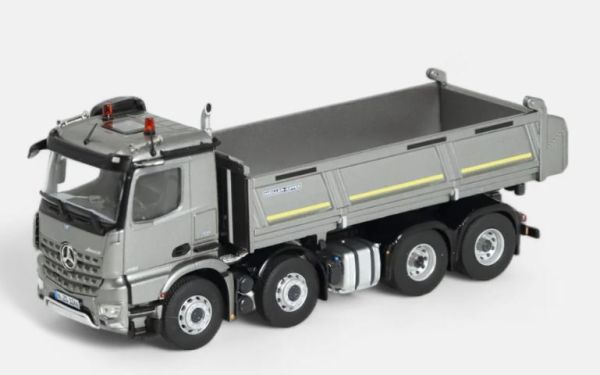 NZG1066/55 - MERCEDES-BENZ Arocs 8x4 benne MEILLER Gris argenté métallique - 1