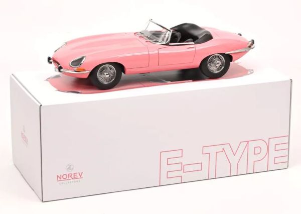 NOREV122721 - JAGUAR E-Type Cabriolet 1962 Rose – Limité à 300 ex. - 1