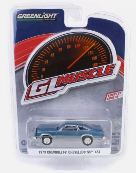 GREEN13360-D - CHEVROLET Chevelle SS 454 1973 bleu de la série GL MUSCLE sous blister - 1