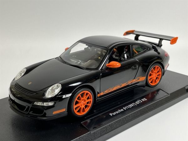 WEL18015NOIR - PORSCHE GT3 rs 2007 Noire avec jantes Orange - 1