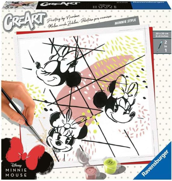 RAV201273 - CreArt DISNEY Minnie Style avec peinture 20x20 cm - 1