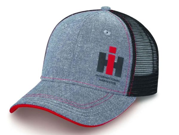 220040 - Casquette INTERNATIONAL grise et rouge avec arrière en maille noire - 1