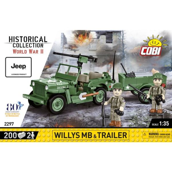 COB2297 - JEEP Willys MB avec remorque 80e anniversaire - 200 Pièces - 1