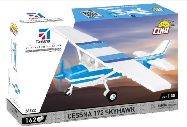 COB26622 - Avion CESSNA 172 Skyhawk blanc et bleu – 162 pièces - 1