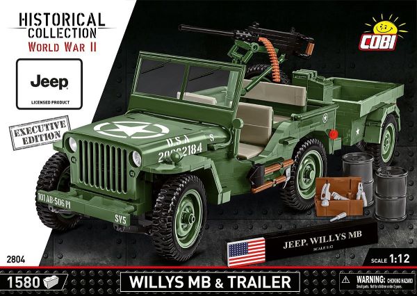 COB2804 - JEEP Willys MB avec remorque – Édition exclusive – 1580 Pièces - 1