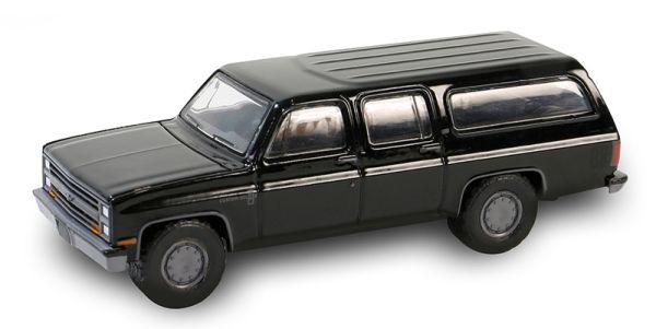 GREEN28150-D - CHEVROLET Suburban C10 custom deluxe 1985 noir de la série BLACK BANDIT sous blister - 1