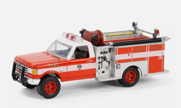 GREEN30502 - FORD F-350 1987 pompiers de New York sous blister - 1