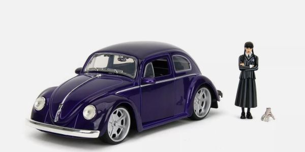 JAD35131 - VOLKSWAGEN Beetle 1959 Violet avec figurine WEDNESDAY - 1