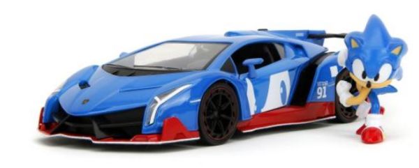 JAD35433 - LAMBORGHINI Veneno bleu avec figurine SONIC - 1