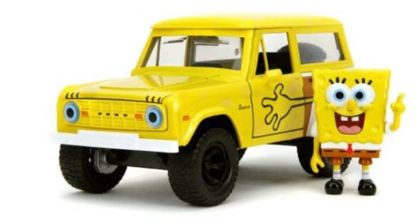 JAD35467 - FORD Bronco 1973 jaune avec figurine BOBO L'EPONGE - 1