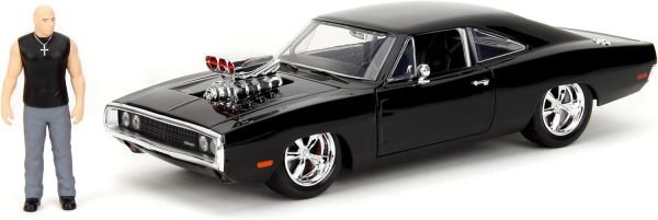 JAD35907 - DODGE Charger 1970 Noir avec figurine Dom's FAST & FURIOUS - 1