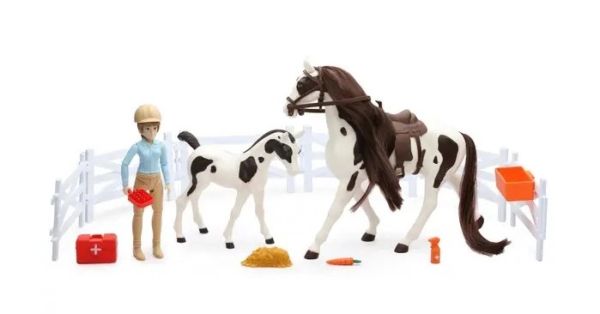 NEW37746A - Coffret Valley Ranch avec cheval blanc et cavalière - 1