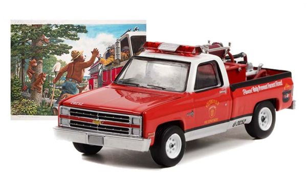 GREEN38020-E - CHEVROLET C20 1984 Pompiers de la série SMOKEY BEAR sous blister - 1