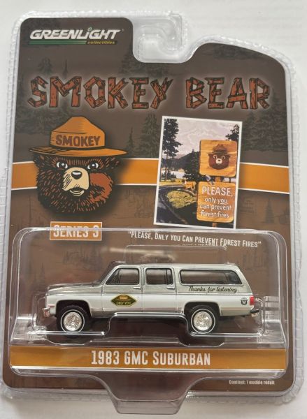 GREEN38060-D_GRIS - GMC Suburban 1983 Gris de la série SMOKEY BEAR sous blister - 1