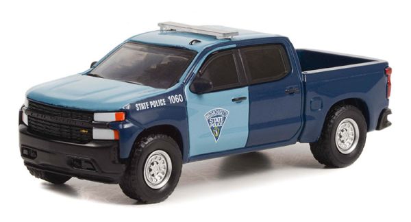 GREEN43000-E - CHEVROLET Silverado 2021 Massachusetts State Police de la série HOT PURSUIT sous blister - 1