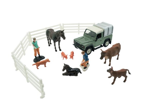 BRI43385 - Coffret Vétérinaire LAND ROVER avec animaux - 1