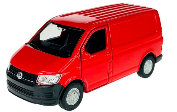 WEL43762ROUGE - VOLKSWAGEN T6 van rouge modèle à friction - 1