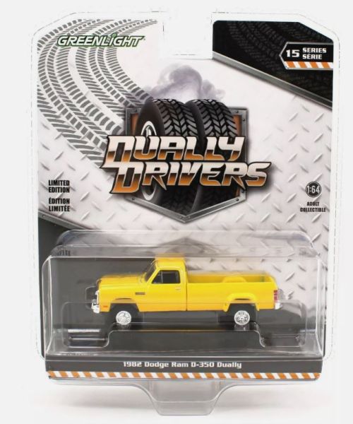 GREEN46150-B - DODGE Ram D-350 Dually 1982 jaune de la série DUALLY DRIVERS sous blister - 1