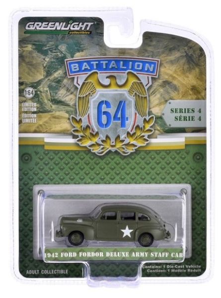 GREEN61040-A - FORD Fordor Deluxe Army Staff 1942  de la série BATTALION 64 sous blister - 1