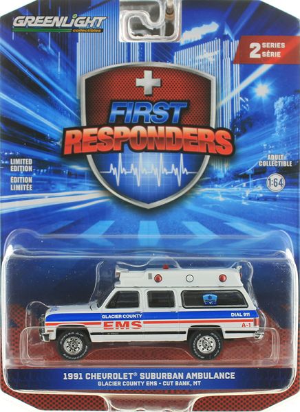 GREEN67060-B - CHEVROLET Suburban 1991 Ambulance de Montana de la série FIRST RESPONDERS sous blister - 1