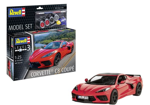 REV67714 - MODEL SET – CORVETTE C8 Coupé avec peinture à assembler - 1