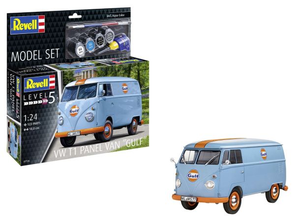 REV67726 - MODEL SET VOLKSWAGEN Type 1 panel van GULF avec peinture à assembler - 1