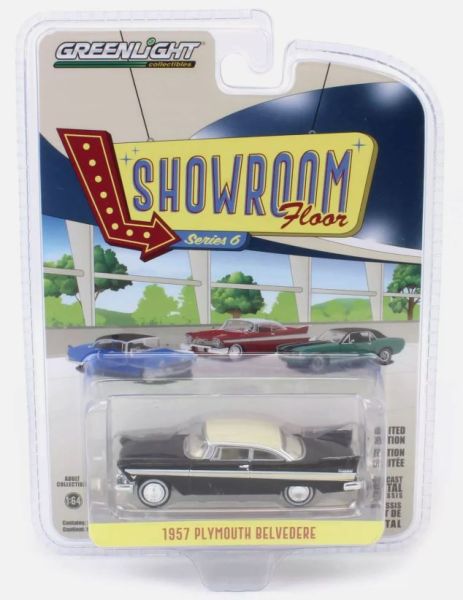 GREEN68060-A - PLYMOUTH Belvedere 1957 Noir de la série SHOWROOM FLOOR sous blister - 1