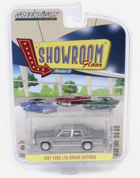 GREEN68060-F - FORD LTD Crown Victoria 1991 gris de la série SHOWROOM FLOOR sous blister - 1