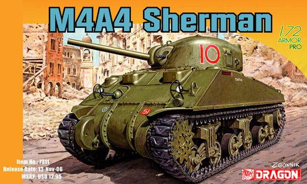 DRA7311 - Char moyen SHERMAN M4A4 à assembler et à peindre - 1