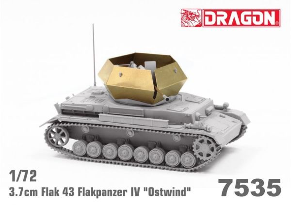 DRA7535 - Char antiaérien FLAKPANZER IV Ostwind 3,7cm FlaK à assembler et à peindre - 1