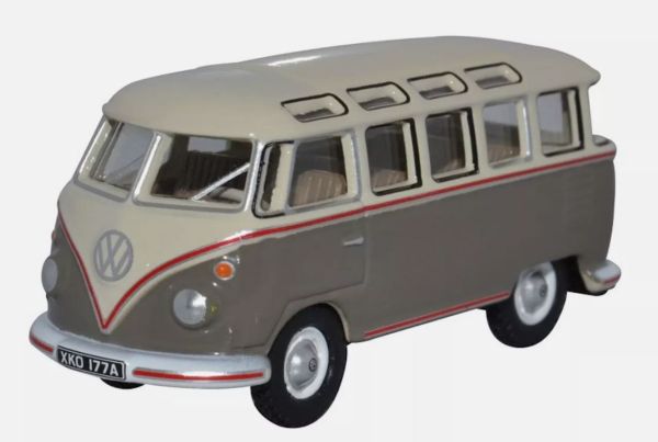 OXF76VWS009 - VOLKSWAGEN Type 1 Samba bus Gris souris et blanc - 1