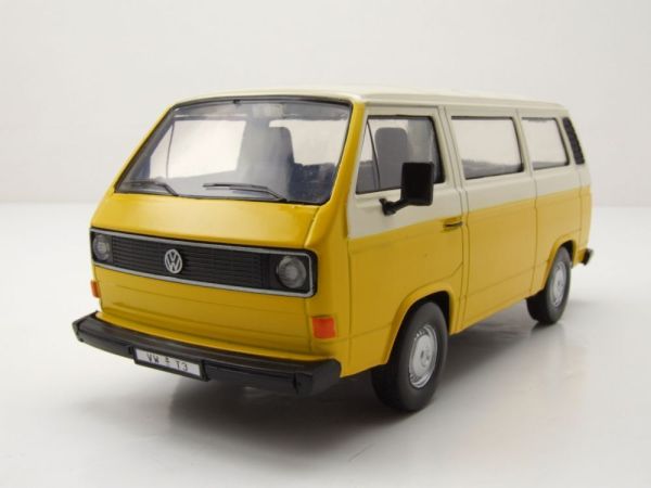 MMX79376JAUNE - VOLKSWAGEN Type 2 T3 bus jaune et beige - 1