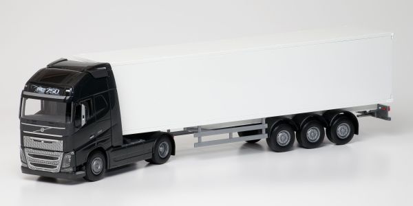 EMEK81133 - VOLVO FH16 GL 750 XL 4x2 noir avec remorque 3 Essieux Blanche - 1