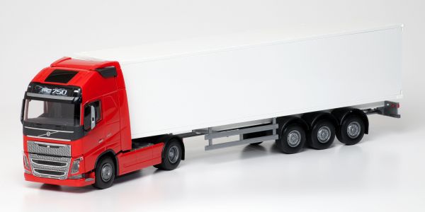 EMEK81135 - VOLVO FH16 750 Globettrotter XL 4x2 rouge avec remorque 3 essieux - 1