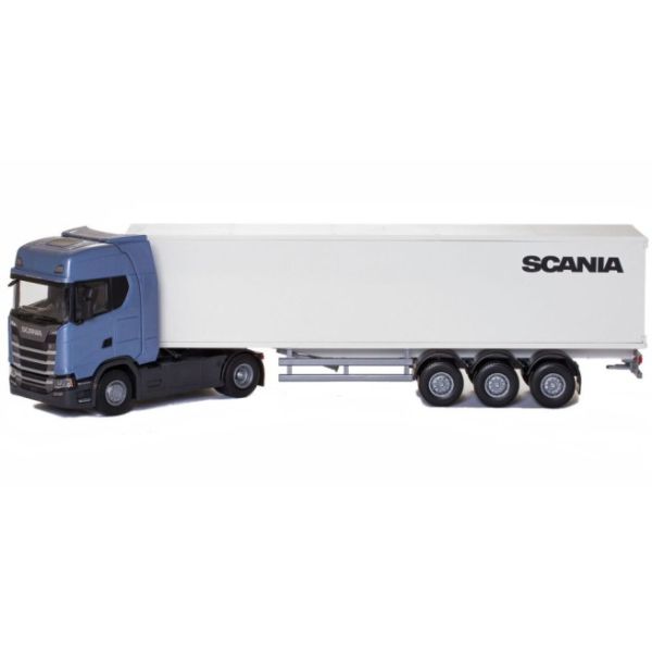 EMEK86004 - SCANIA S410 4x2 bleu avec remorque 3 essieux - 1