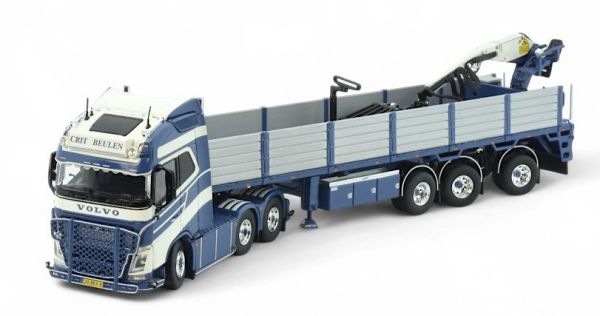 TEK86157 - VOLVO FH04 Globetrotter 6x2 avec plateau 3 Essieux et grue de chargement CRIT BEULEN - 1