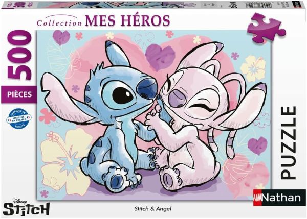 NAT873227 - Puzzle 500 Pièces DISNEY Stitch et Angel - 1