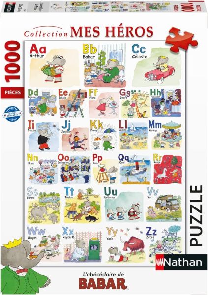 NAT873647 - Puzzle 1000 Pièces L'Abécédaire de Babar - 1