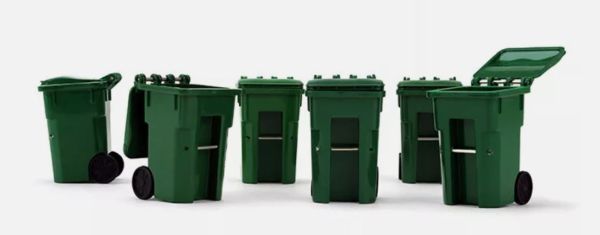 FIGE90-0519 - Set de 6 poubelles verte - 1