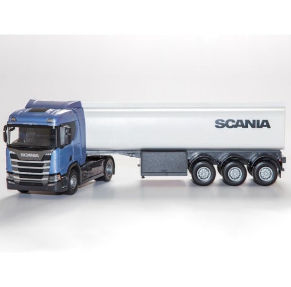 EMEK90600 - SCANIA R450 4x2 bleu métallique avec remorque citerne 3 essieux - 1