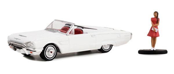 GREEN97140-B - FORD Thunderbird cabriolet  1965 Blanc avec femme en robe de la série THE HOBBY SHOP sous blister - 1