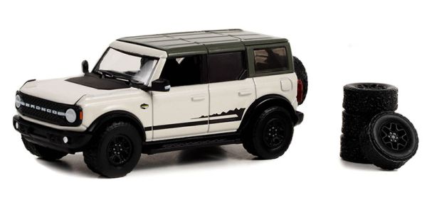 GREEN97140-E - FORD Bronco Wildtrak 2021 blanc avec pneus de secours de la série THE HOBBY SHOP sous blister - 1