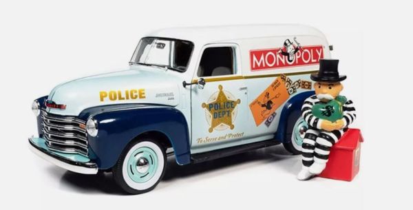 AWSS129 - CHEVROLET Van 1948 MONOPOLY - Police avec figurine - 1