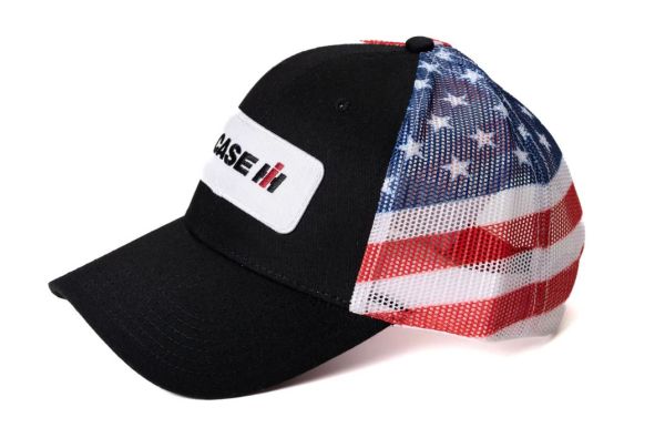 CIHFM - Casquette CASE IH noir avec arrière en maille drapeau américain - 1