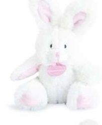 DC3106-ROSE - LAPIN avec hochet – Rose - 1