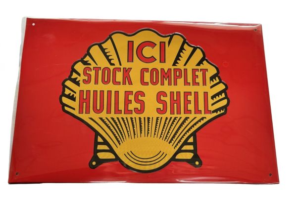 MAGPB220 - Plaque métallique Ici Stock Complet Huiles SHELL – 20x30 cm - 1