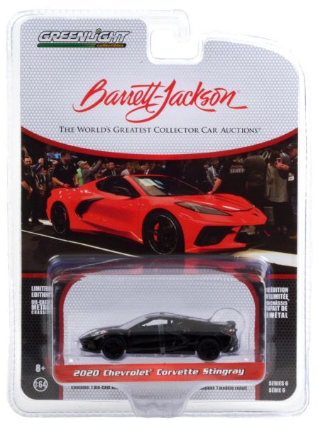 GREEN37220-F - CHEVROLET Corvette Stingray 2020 noire Barrett Jackson vendue sous blister - 1