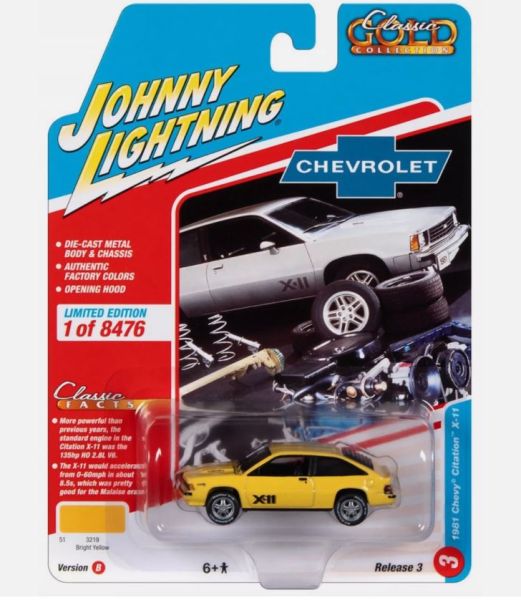 JLCG030B-C - CHEVROLET Citation X-11 1981 Jaune de la série CLASSIC GOLD sous blister - 1