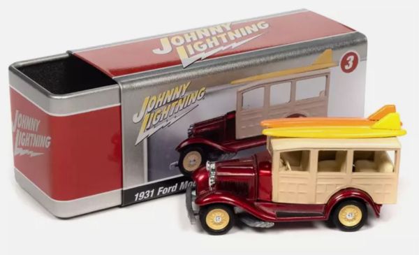 JLCT011-E - FORD Model A Woody 1931 Rouge et beige de la série COLLECTOR TINS sous blister - 1